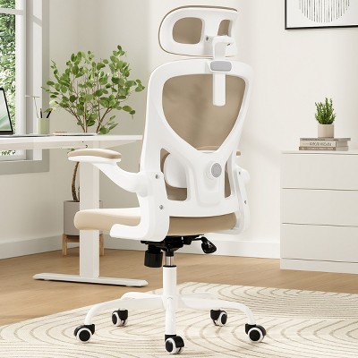 Grungis Task and Office Chairs with Adjustable Lumbar Support,Ergonomic Office Chairs with Flip-up Armrests,Computer Chair for Office