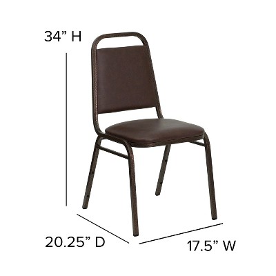 Brown and Copper Vinyl Stacking Banquet Chair with Steel Frame