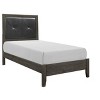 TiramisuBest Contemporary Design Dark Gray Finish Twin Size Bed 1pc Button-Tufted Faux Leather Upholstered Headboard Wooden Bedroom Furnitur - 4 of 4
