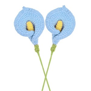 Unique Bargains Knitted Crochet Artificial Durable Artificial Flowers 2 Pcs - 1 of 4