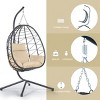 Patio Swing Egg Chair With Stand,Wicker Egg Chair,Hanging Basket Chair,Hammock Chair -Maison Boucle - 3 of 4