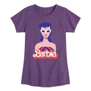 Girls' - Barbie - Retro Swimsuit Fitted Short Sleeve Graphic T-Shirt - 1 of 4
