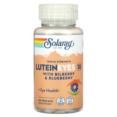 Solaray LuteinEyes 18, With Bilberry & Blueberry, Triple Strength, 60 VegCaps