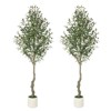 COZONY 5/6/7FT Artificial Olive Tree in White Planter, Faux Tree with Wood Trunk & Fruits for Decor - 2 of 4