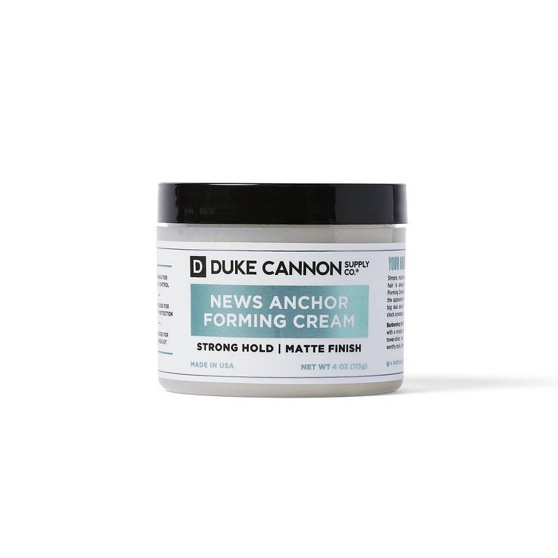 Duke Cannon News Anchor Forming Cream - Strong Hold, Matte Hair Styling Cream for Men - 4 oz, 1 of 6