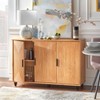 Messina 3 Door Buffet Natural Pine - Buylateral: Modern Geometric Sideboard, Adjustable Shelves - 3 of 4