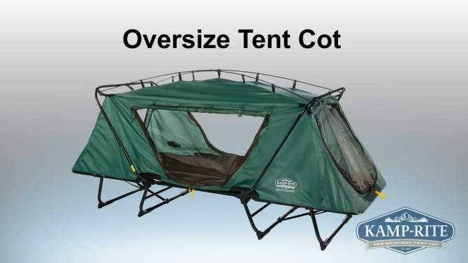 Kamp-Rite Portable Elevated 1-Person Oversize Tent Cot, Chair, Tent, for Camping or Hunting, Easy Setup, Waterproof Rainfly & Carry Bag, 2 of 8, play video