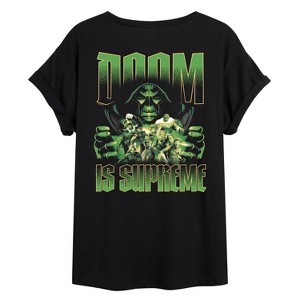 Women's Avengers Doom Is Supreme Relaxed Fit T-Shirt - Black - Large ...