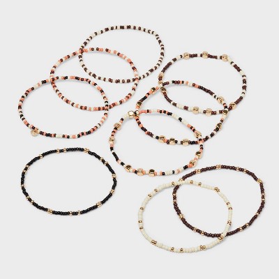 Mixed Cubed Beaded Bracelet Set 9pc - Universal Thread™