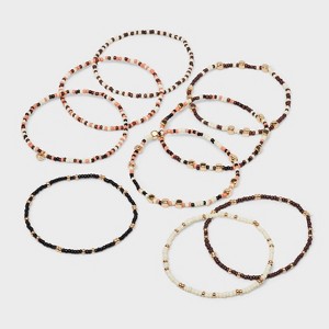 Mixed Cubed Beaded Bracelet Set 9pc - Universal Thread™ - 1 of 4