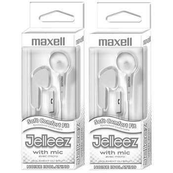 Maxell Jelleez™ Soft Earbuds with Mic, White, Pack of 2