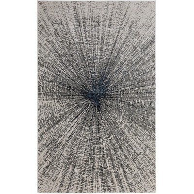 Micah Modern Abstract Ivory/Gray/Blue Area Rug