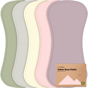 KeaBabies 5pk Urban Baby Burp Cloths, Organic Burping Cloth for Babies, Burp Rags for Baby Girls, Boys - 1 of 4