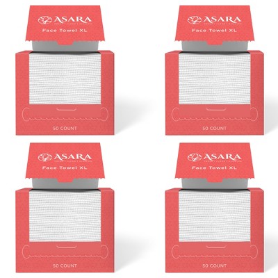 Asara Disposable Face Towel XL Facial Wipes Makeup Remover - Organic Vegan Biodegradable Face Towels