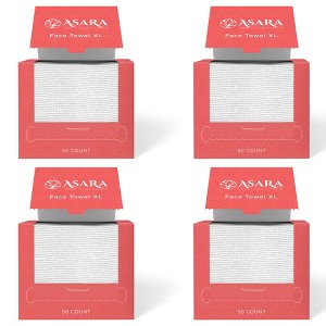 Asara Disposable Face Towel XL Facial Wipes Makeup Remover - Organic Vegan Biodegradable Face Towels - 1 of 4