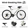 700C Road Bike, 16-Speed Outdoor Bike Disc Brakes, Light Weight Aluminum Frame ,Racing Bike City Commuting Road Bicycle L Size for Men Women - 2 of 4