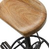 Olivia & May Industrial Metal Counter Height Barstool Brown: Round, Backless, Iron Frame, Fixed Height - 4 of 4