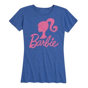 Women's - Barbie - Pink Glitter Logo Short Sleeve Graphic T-Shirt - 1 of 4