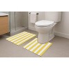 Home Mart Goods 2 Piece Set Yellow White Stripe Soft Cozy Plush Chenille Bath Mat Bathroom Rug - 2 of 4