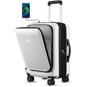 LUGGEX Carry On 20inch PC Hardside Expandable Suitcase with Front Pocket and USB Port - 1 of 4