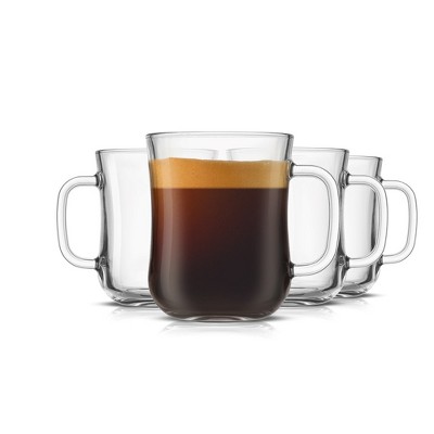 JoyJolt Aroma 13.5-fl oz Glass Amber Mug Set of: 4 in the