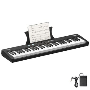Whizmax 61 Key Keyboard Piano, Protable Electric Semi-Weighted Piano Keyboard for Beginner/Professional, Built In Speakers, Pedal, for Christmas Gift - 1 of 4
