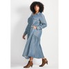 Avenue Women's Plus Size Denim Tiered Shirtdress - 4 of 4