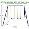 homfan Outdoor Play Kids Metal Backyard Playset Swing Set Heavy Duty Extra Large Frame with 2 Adjustable Swing - 2 of 4