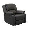 Faux Leather Upholstered Reclining Chair with Pillowtop Arms, Attached Cushions, High-Density Foam, Solid Wood Frame and Tab Pull Mechanism - 4 of 4