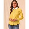 Allegra K Women's Vintage Button Down Contrast Peter Pan Collar Office Work Blouse - 2 of 4