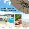 Costway 9Ft Solar LED Market Umbrella Aluminum Crank Tilt 16 Strip Lights - 4 of 4