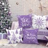 Purple Christmas Throw Pillow Covers 18x18 Set of 4, 18 inch - 2 of 3