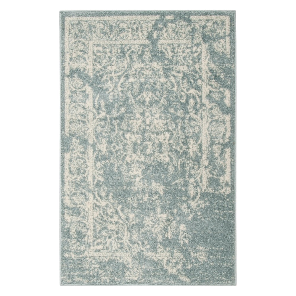  Addaneye Medallion Square Area Rug Slate/Ivory