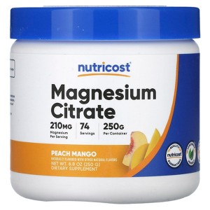 Nutricost Magnesium Citrate, Peach Mango, 8.8 oz (250 g) - 1 of 2