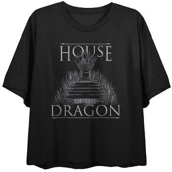 House of the Dragon Title Logo Women's Black Crop Tee