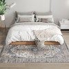 HOMCOM 4x6 Area Rug, Vintage Machine Washable Rug, Non-Slip Low Pile Carpet for Living Room, Bedroom, Dining Room, Home Office, Brown and Light Blue - 2 of 4