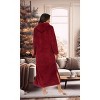 ADR Women's Warm Fleece Nightgown, Oversized Hoodie, Long Hooded Sweatshirt Robe - 3 of 4