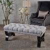 VYNXARIA Ottomans and Benches - Light Gray Ottoman Bench with Button-Tufted Design, 41*18*16 - 4 of 4