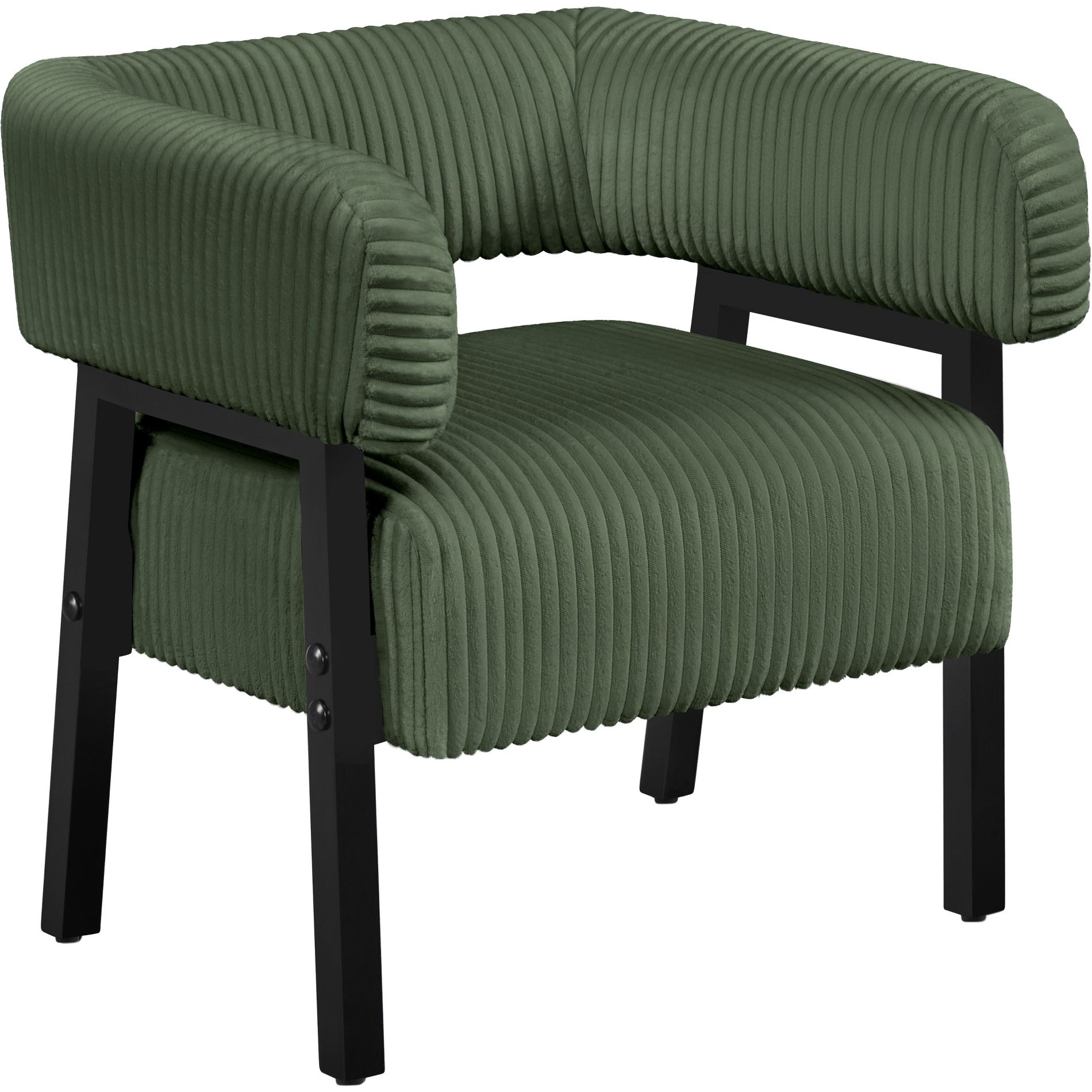 Yaheetech Upholstered Barrel Accent Chair with Solid Wood Legs, Pocket Coiled Seat for Living Room, Bedroom, Reading Nook, Green