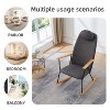 Adjustable Headrest Pillow Rocking Chair, Technical Leather Upholstered Glider Rocker with High Backrest - 4 of 4