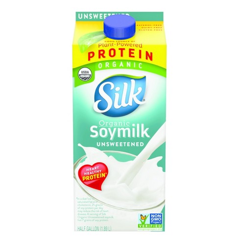 Silk Organic Unsweetened Soy Milk - 0.5gal : Target