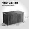 Gulches 180GAL Outdoor Storage Box, Dual Compartments & Heavy-Duty Steel Supports,Black - 2 of 4