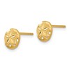 Black Bow Jewelry 7mm Polished and Satin Sand Dollar Post Earrings in 14k Yellow Gold - 2 of 4