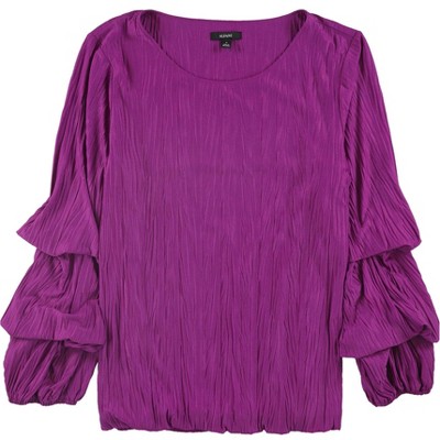 Alfani Womens Bubble Sleeve Pullover Blouse