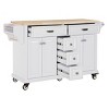 Wood Top Kitchen Island Cart with Wheels, 4 Doors & 5 Drawers, Rolling Storage Cabinet for Kitchen or Dining-The Pop Home - 3 of 4