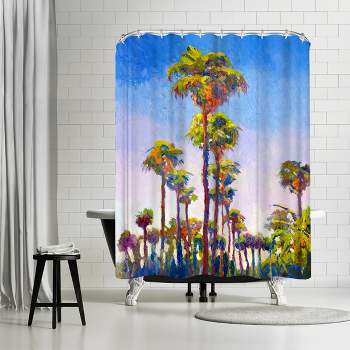 Americanflat 71" x 74" Shower Curtain, Palm Trees California by Suren Nersisyan