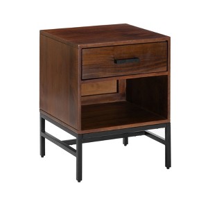 MH London Etna 23" Solid Wood and Iron Nightstand with Drawer - 1 of 4