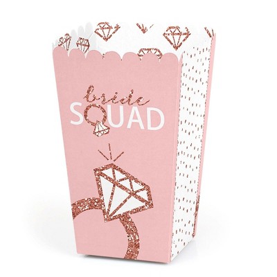 Big Dot of Happiness Bride Squad - Rose Gold Bridal Shower or Bachelorette Party Favor Popcorn Treat Boxes - Set of 12