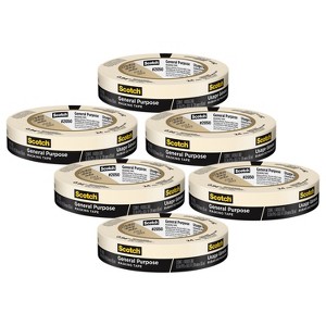 Scotch® General Purpose Masking Tape, 0.94 in x 60.1 yd (24mm x 55m), 6 Rolls - 1 of 3