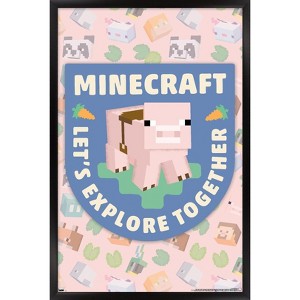 Trends International Minecraft - Let's Explore Together Framed Wall Poster Prints - 1 of 4